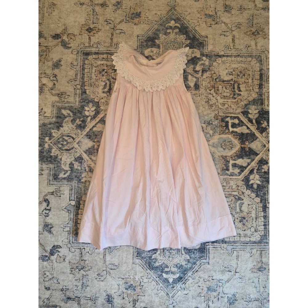 Bailey Boys Classics Girls Size 5 Light Pink White Crochet Detail Collar Dress